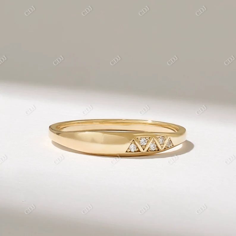 0.03CTW Yellow Gold Thin Diamond Stacking Wedding Ring  customdiamjewel   