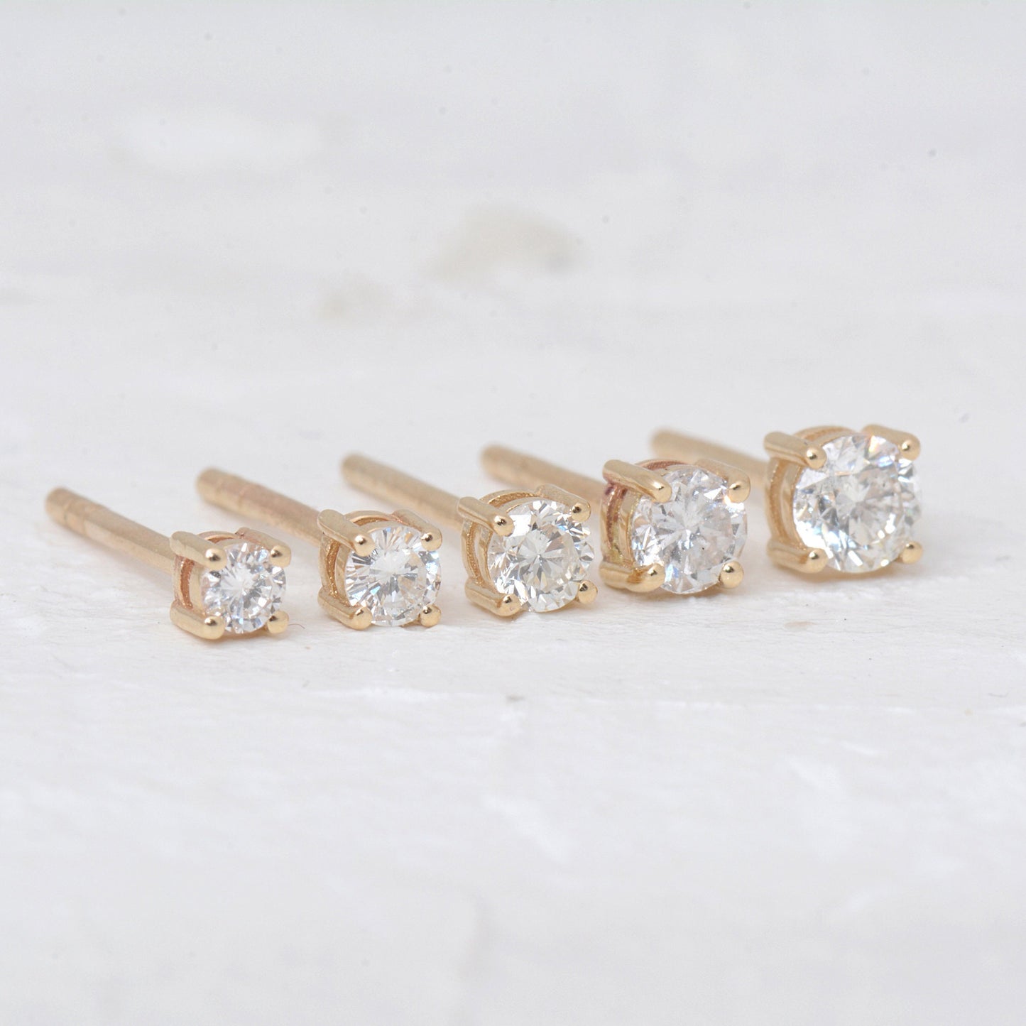 Round Moissanite Stud Diamond Earrings  customdiamjewel   