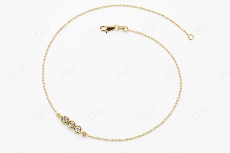 Moissanite 14k Solid Gold Bezel Set Bracelet  customdiamjewel   