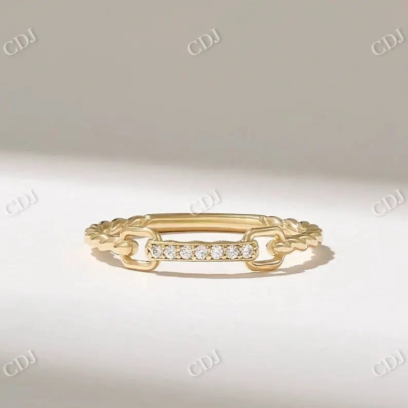 0.04CTW Lab Grown Diamond Dainty Twist Rope Wedding Band  customdiamjewel   