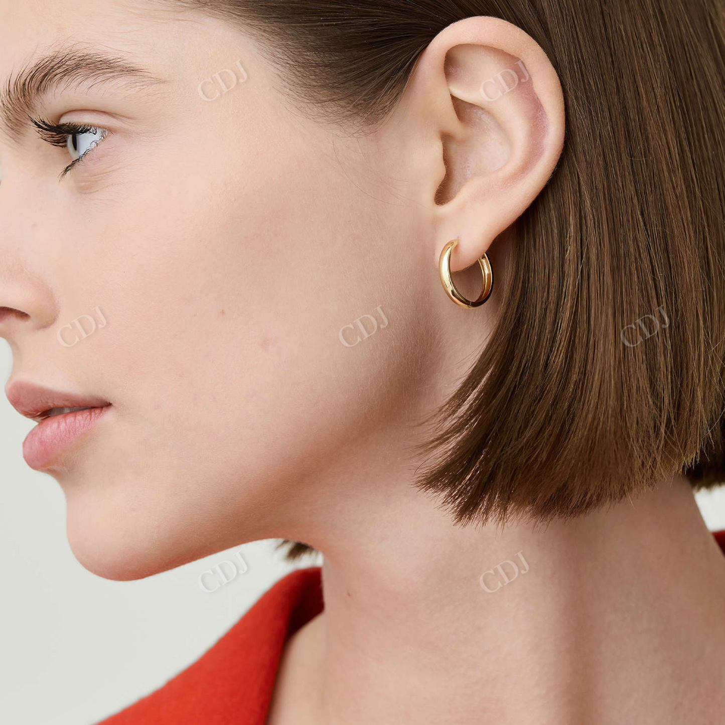 Dome Bold Medium Hoop Earrings  customdiamjewel   