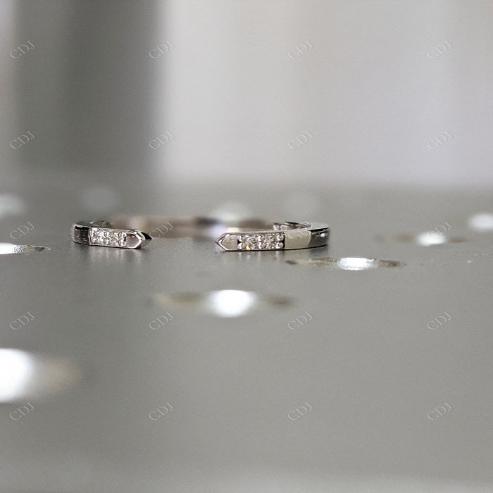 0.05CT Round Lab Grown Diamond Cuff Ring  customdiamjewel 10KT White Gold VVS-EF