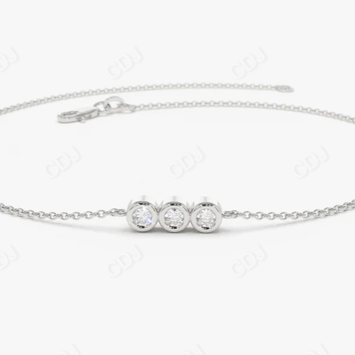 Trio Lab Grown Diamond Bracelet in 14k Solid Gold  customdiamjewel   