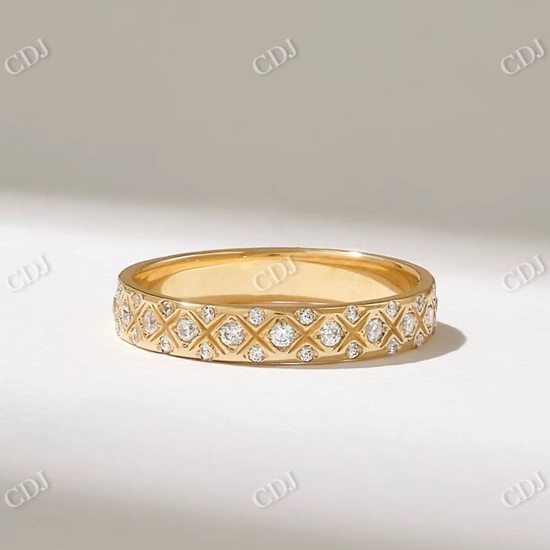 0.40CTW Criss Cross Round Cut Lab Grown Diamond Wedding Band  customdiamjewel   