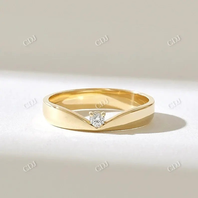 0.06CTW Tiny Lab Grown Wishbone Solo Diamond Wedding Band  customdiamjewel   