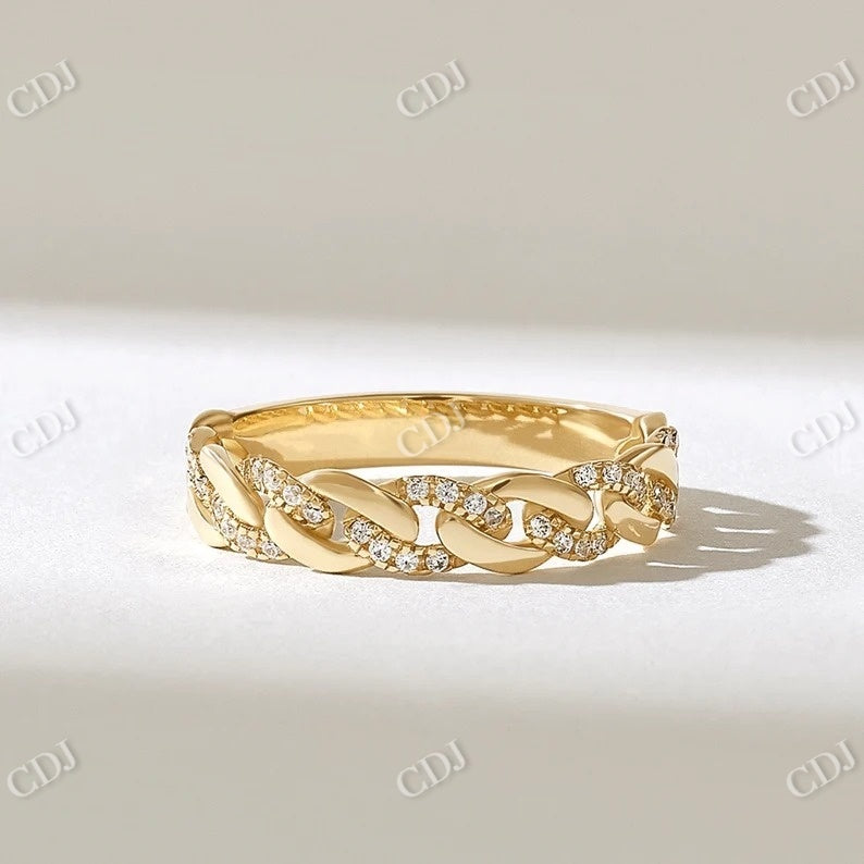 0.24CTW Round Diamond Curb Chain Wedding Band  customdiamjewel   