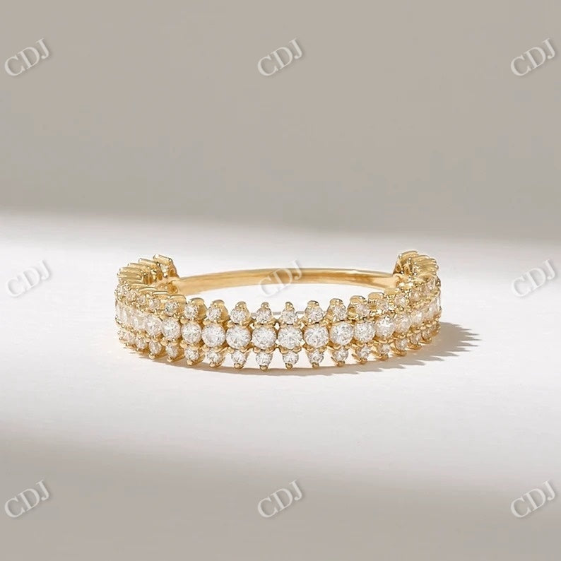 0.55CTW Minimalist Antique Half Eternity Diamond Wedding Band  customdiamjewel   