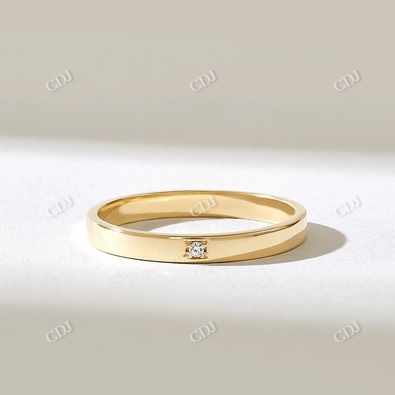 0.01CTW Round Minimalist Tiny Diamond Wedding Band  customdiamjewel   