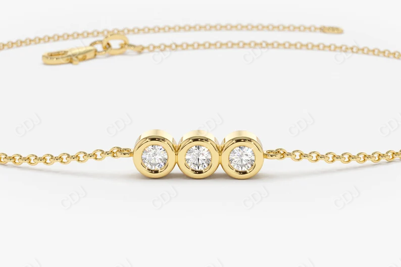 14k Solid Gold Trio Genuine Diamond Bracelet  customdiamjewel   