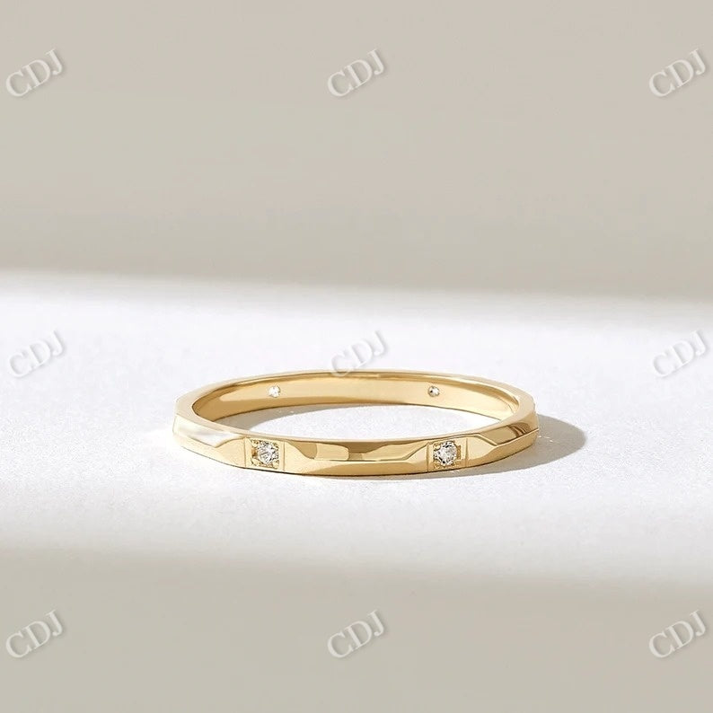 0.06CTW Bezel Diamond Pyramid Wedding Band  customdiamjewel   