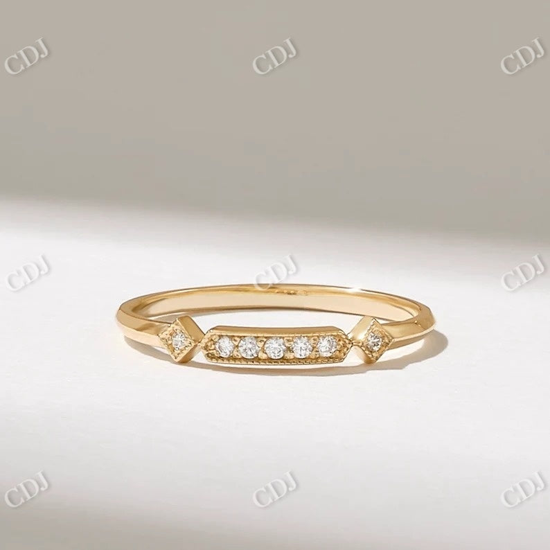 0.06CTW Solid Gold Diamond Princess Shape Wedding Band  customdiamjewel   