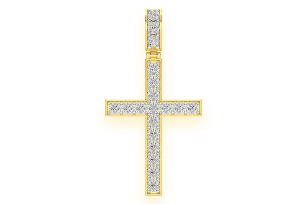 0.75CTW Bezel Set Extra Large Cross Pendant  customdiamjewel   