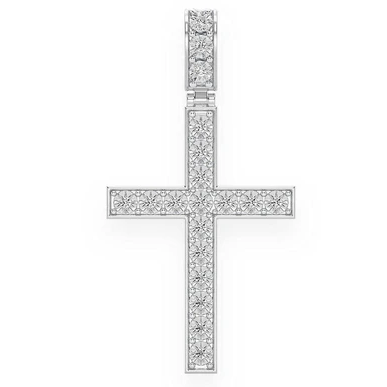 0.75CTW Bezel Set Extra Large Cross Pendant  customdiamjewel   