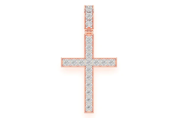 0.75CTW Bezel Set Extra Large Cross Pendant  customdiamjewel   