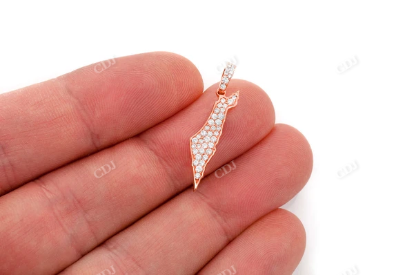 0.40CTW Diamond Israel Palestine Country Pendant  customdiamjewel   