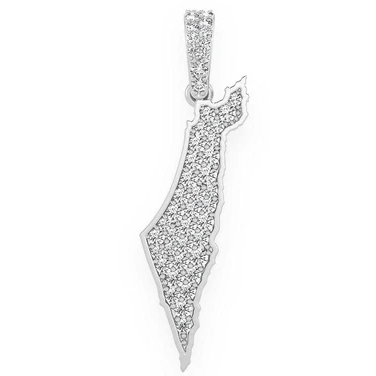 0.40CTW Diamond Israel Palestine Country Pendant  customdiamjewel   