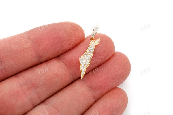 0.40CTW Diamond Israel Palestine Country Pendant  customdiamjewel   