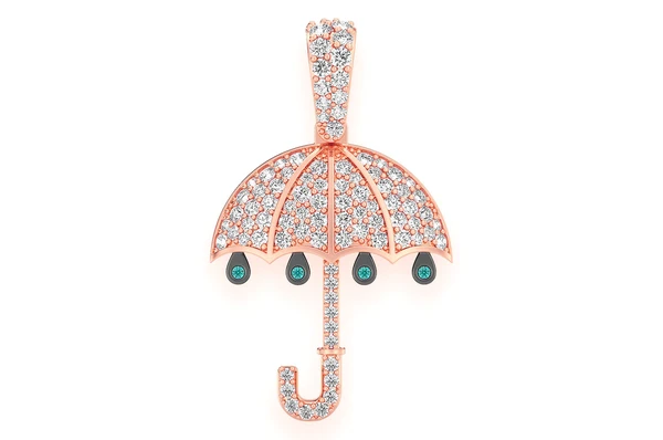 0.75CTW Multi Diamond Umbrella Pendant  customdiamjewel   