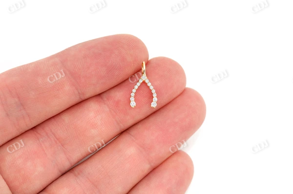 0.15CTW Round Diamond Open Wishbone Pendant  customdiamjewel   