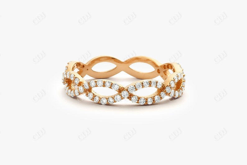 0.52CTW Lab Grown Diamond Infinity Wedding Band  customdiamjewel 10KT Rose Gold VVS-EF