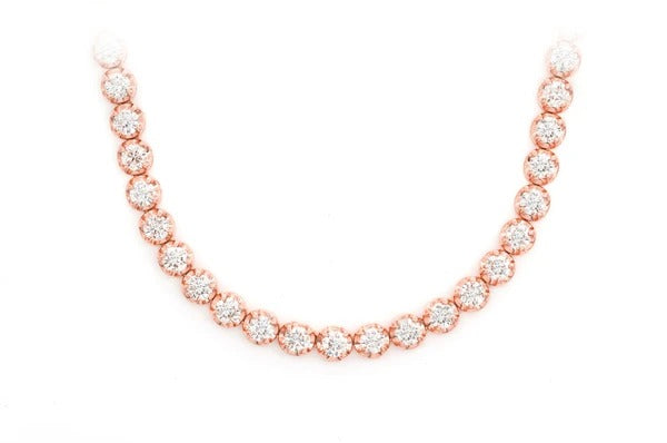 14.00CTW Crown Set Diamond Tennis Necklace  customdiamjewel   