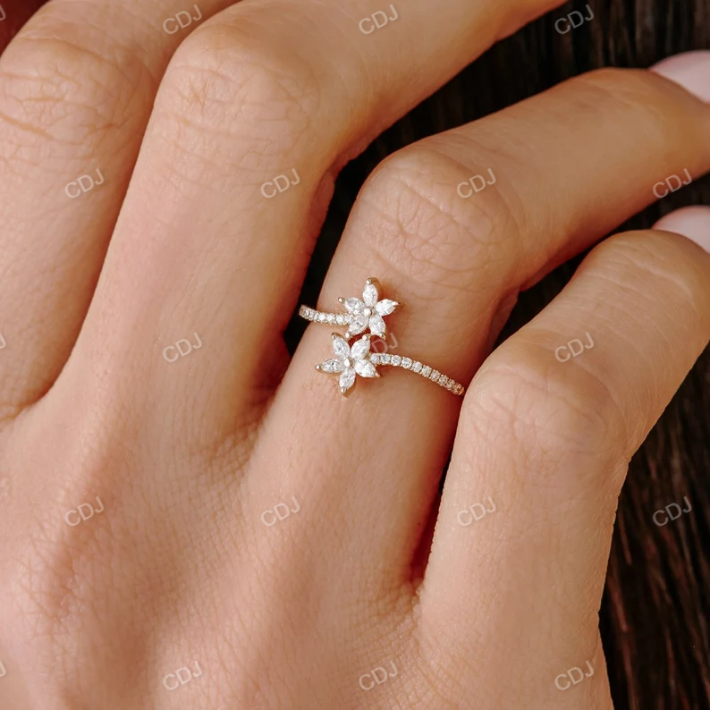 0.39CTW Marquise Lab Grown Diamonds Minimalist Engagement Ring  customdiamjewel   