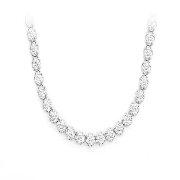 14.00CTW Crown Set Diamond Tennis Necklace  customdiamjewel   