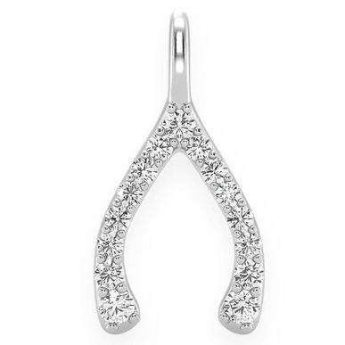 0.15CTW Round Diamond Open Wishbone Pendant  customdiamjewel   