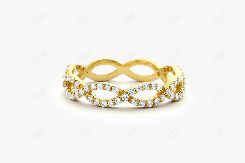 0.52CTW Lab Grown Diamond Infinity Wedding Band  customdiamjewel 10KT Yellow Gold VVS-EF