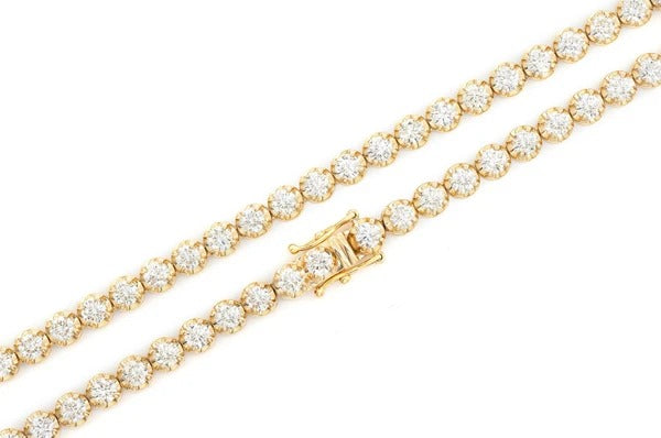 14.00CTW Crown Set Diamond Tennis Necklace  customdiamjewel   