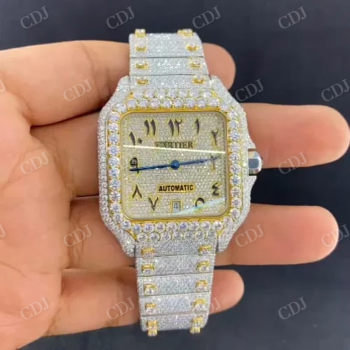 Cartier Automatic Diamond Ice Out Watch  customdiamjewel   