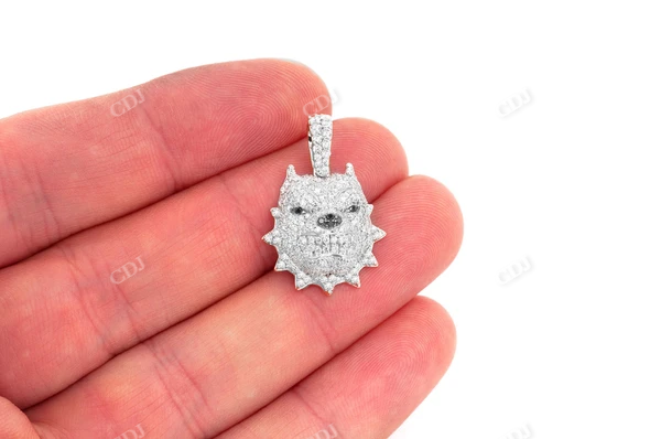 1.25CTW Round Diamond Pitbull Pendant  customdiamjewel   