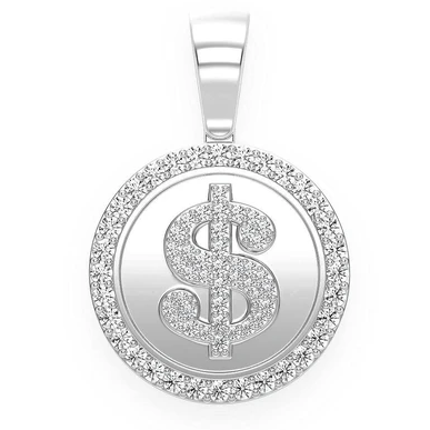 1.00CTW Dollar Sign Circle Pendant  customdiamjewel   