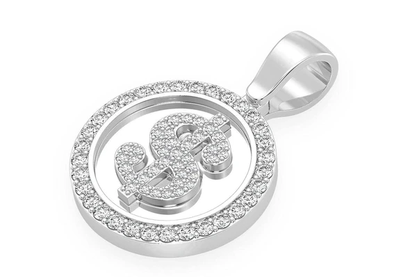 1.00CTW Dollar Sign Circle Pendant  customdiamjewel   