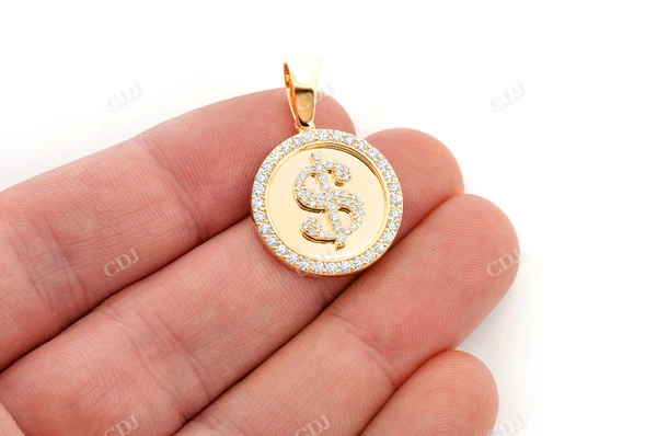 1.00CTW Dollar Sign Circle Pendant  customdiamjewel   