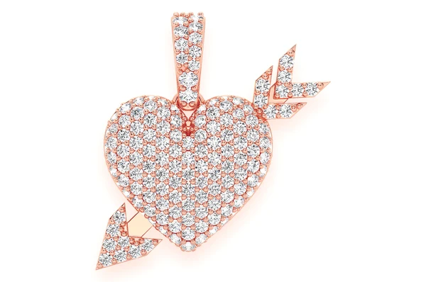 0.50CTW Cluster Diamond Heart & Arrow Pendant  customdiamjewel   