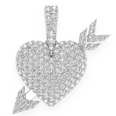 0.50CTW Cluster Diamond Heart & Arrow Pendant  customdiamjewel   