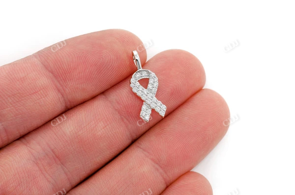 0.25CTW Diamond Awareness Ribbon Pendant  customdiamjewel   