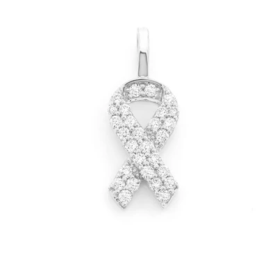 0.25CTW Diamond Awareness Ribbon Pendant  customdiamjewel   