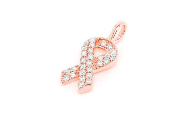 0.25CTW Diamond Awareness Ribbon Pendant  customdiamjewel   