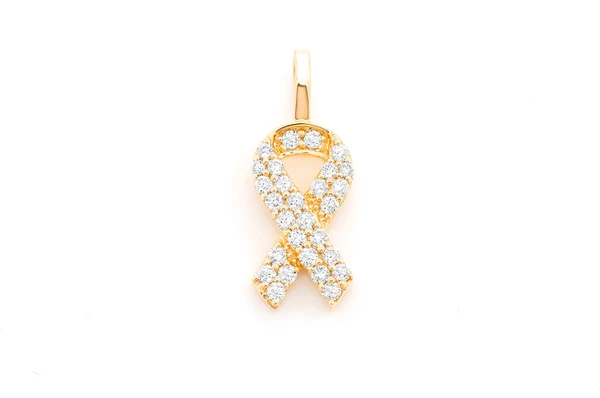 0.25CTW Diamond Awareness Ribbon Pendant  customdiamjewel   