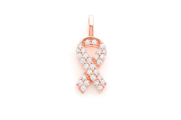 0.25CTW Diamond Awareness Ribbon Pendant  customdiamjewel   