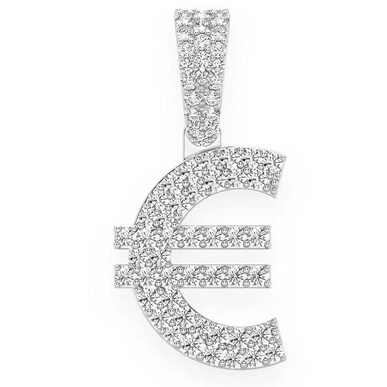 0.45CTW Euro Currency Symbol Pendant  customdiamjewel   