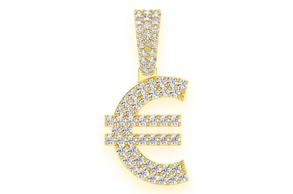 0.45CTW Euro Currency Symbol Pendant  customdiamjewel   