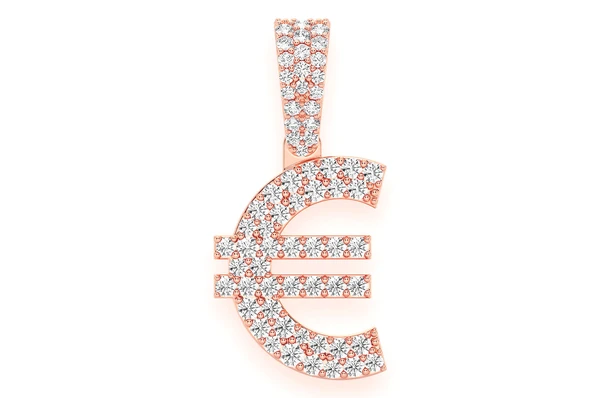 0.45CTW Euro Currency Symbol Pendant  customdiamjewel   