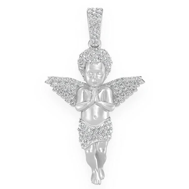 0.60CTW Round Diamond Praying Cherub Pendant  customdiamjewel   