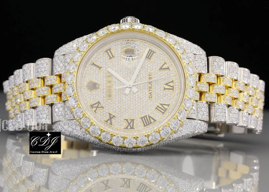 Yellow Gold Hip Hop Diamond Luxury Rolex Watch(14CT Approx)  customdiamjewel   