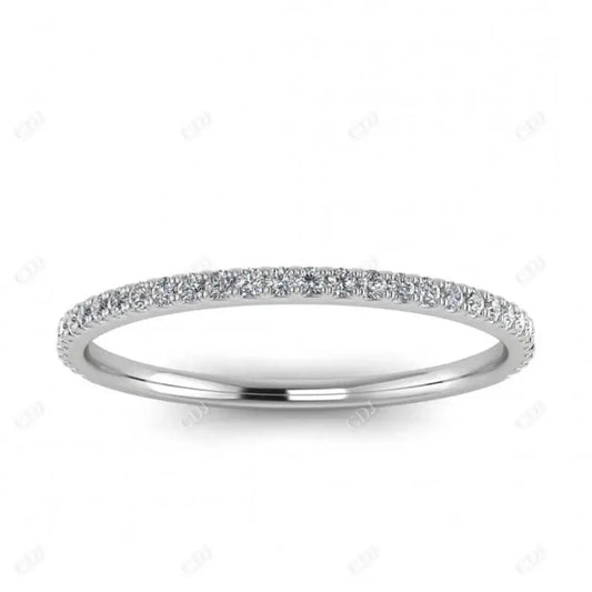 0.20CTW Round Micro Pave Lab Grown Diamond Eternity Band  customdiamjewel 10KT White Gold VVS-EF