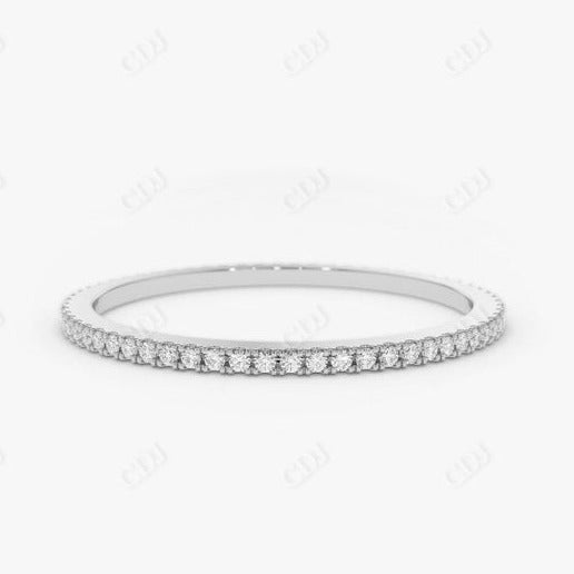 0.20CTW Stackable Lab Grown Diamond Wedding Band  customdiamjewel 10KT White Gold VVS-EF