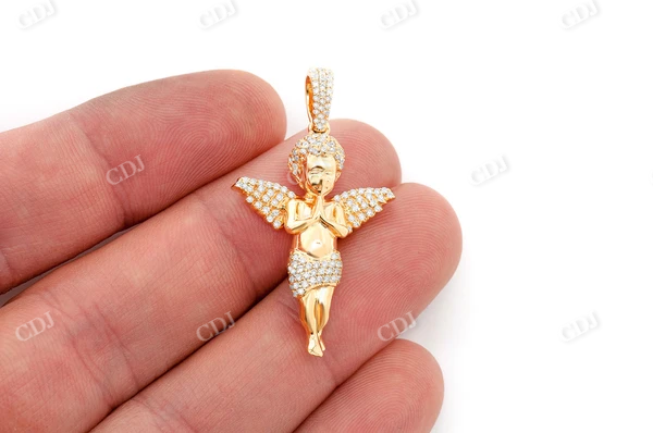 0.60CTW Round Diamond Praying Cherub Pendant  customdiamjewel   